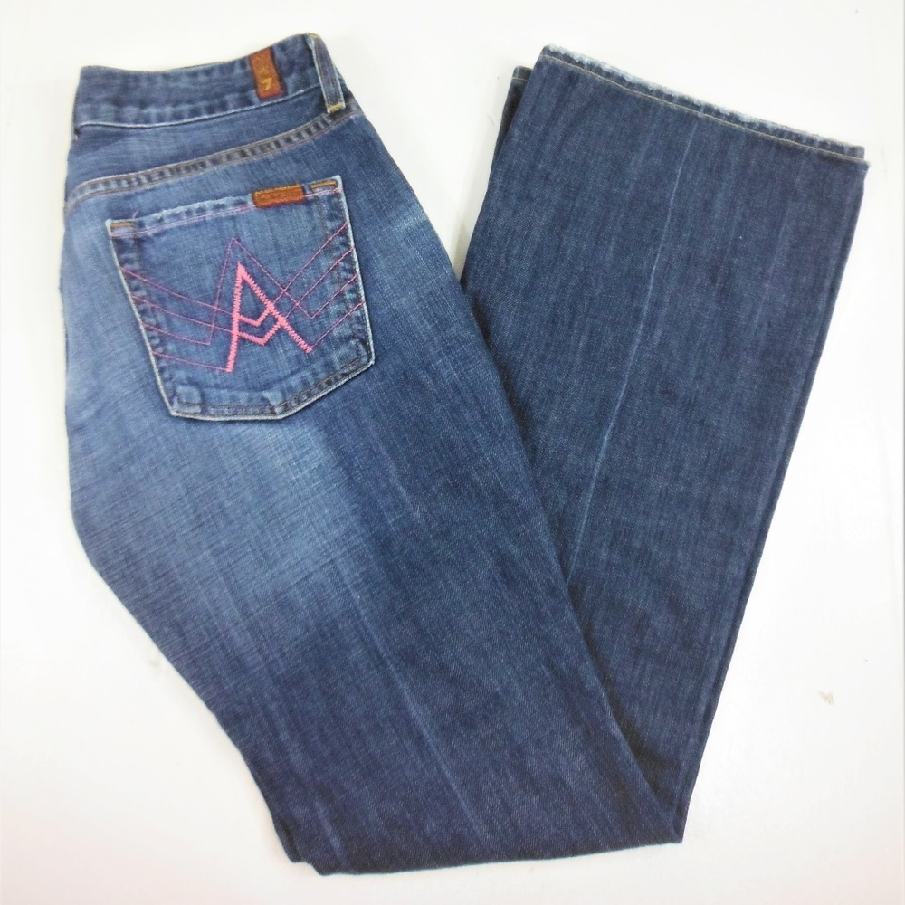 Womans 7 For All Man Kind Med Wash Denim Jeans -29
